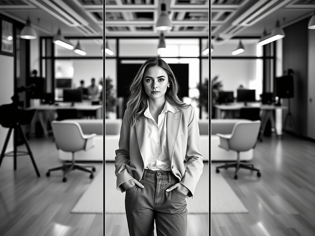 Three distinct interview outfits styled for corporate, creative, and remote work settings.